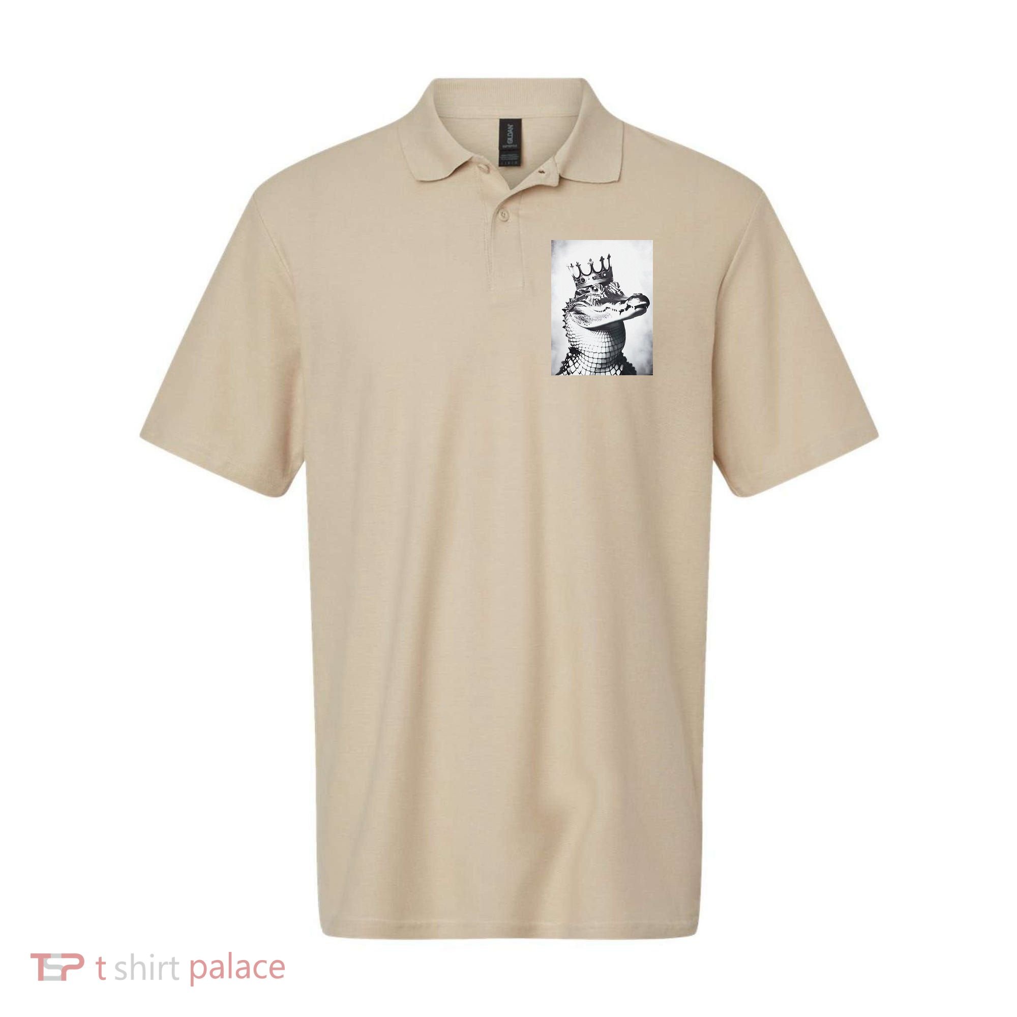 Alligator Royal Gator King  Crowned Crocodile Art Alligator Gift Polo