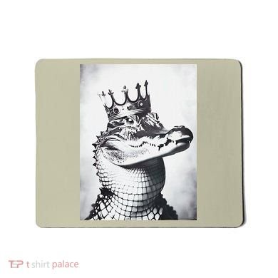Alligator Royal Gator King  Crowned Crocodile Art Alligator Gift Mousepad