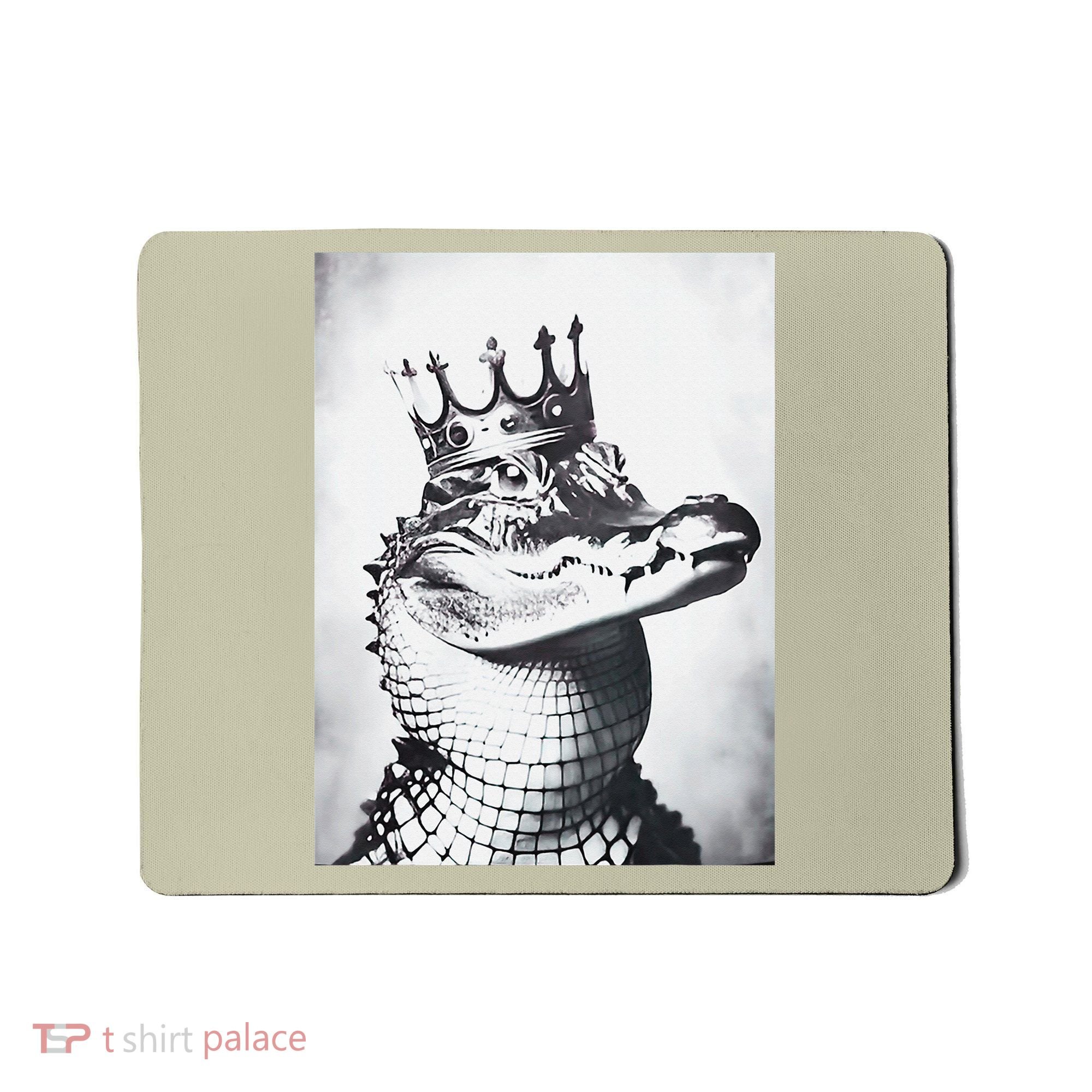 Alligator Royal Gator King  Crowned Crocodile Art Alligator Gift Mousepad