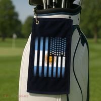 Argentina American Flag Golf Towel thumb 2