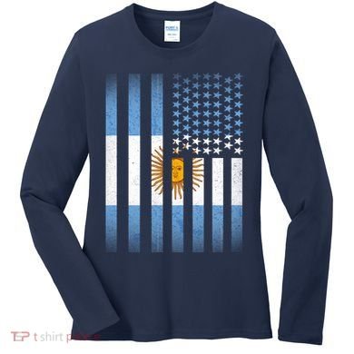Argentina American Flag Women's Long Sleeve Shirt