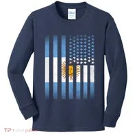 Argentina American Flag Kids Long Sleeve Shirt thumb 0