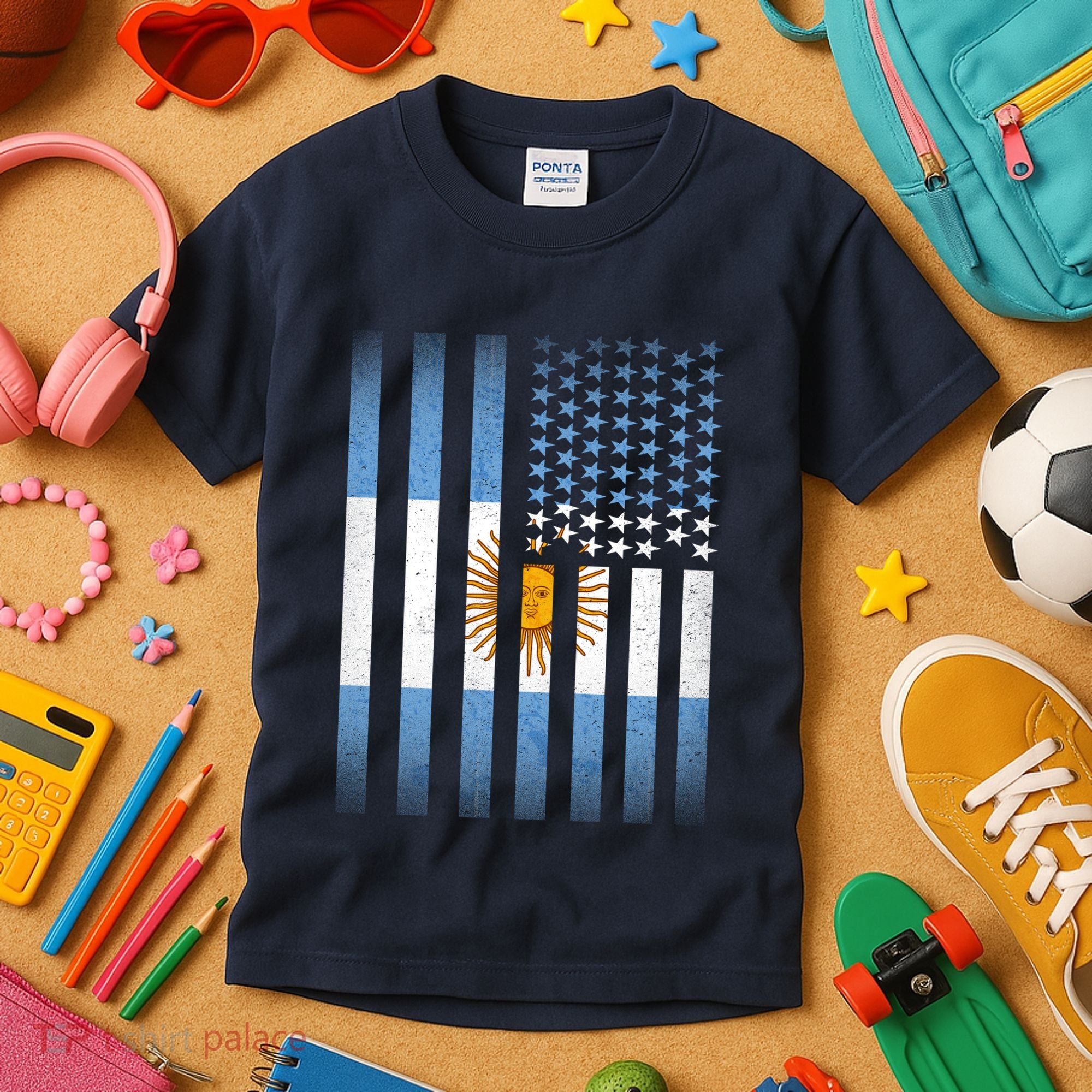 Argentina American Flag Kids T-Shirt