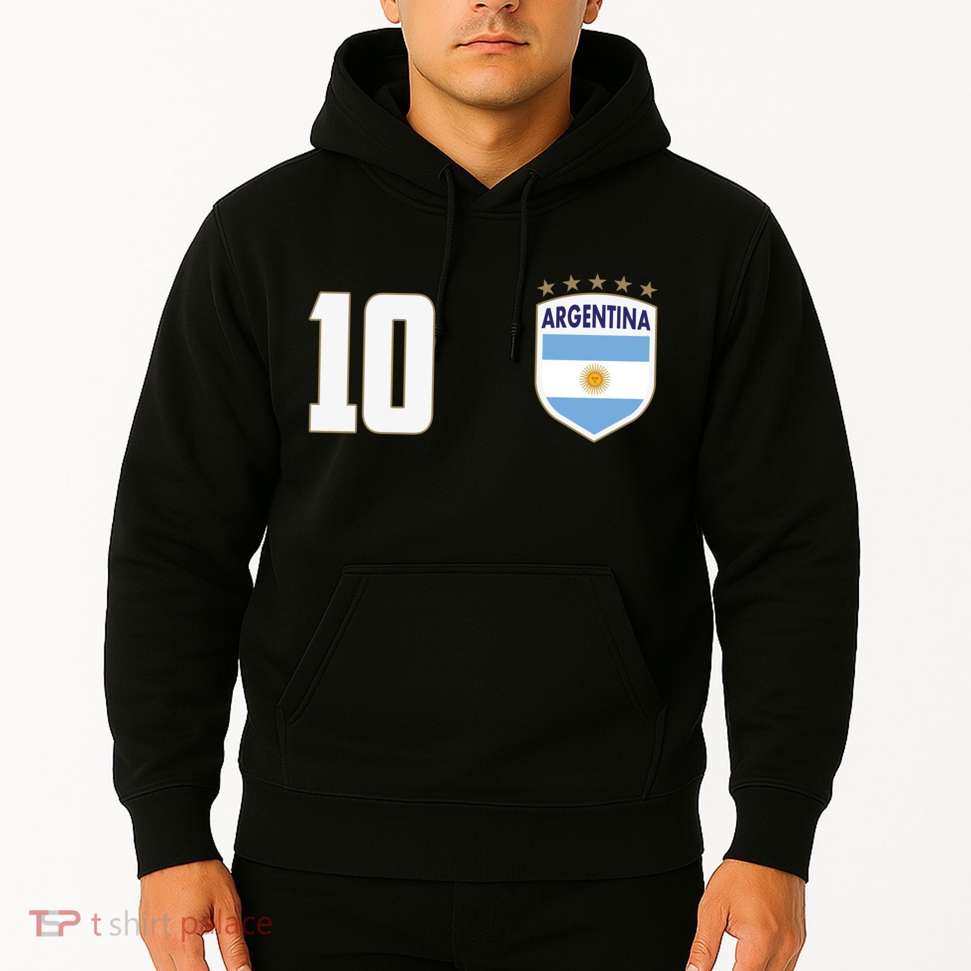 Argentina Flag Shield Logo Soccer World Cup Hoodie