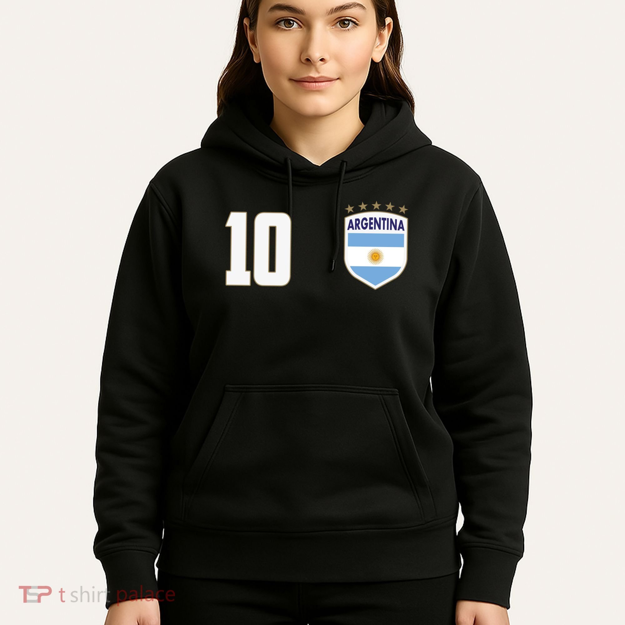 Argentina Flag Shield Logo Soccer World Cup Hoodie