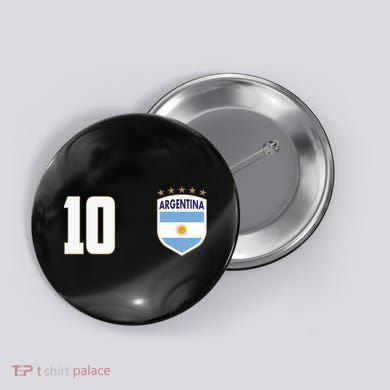 Argentina Flag Shield Logo Soccer World Cup Button