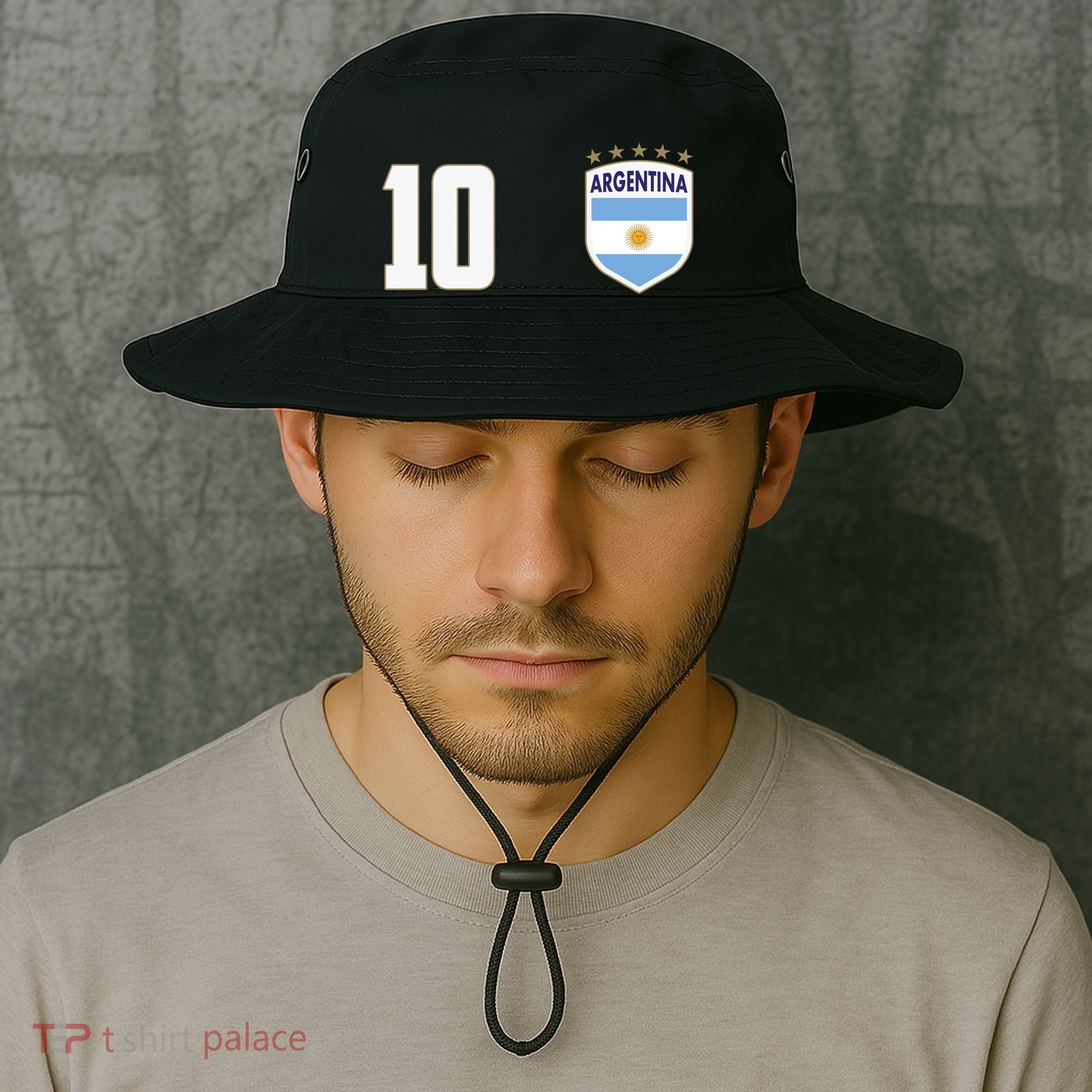 Argentina Flag Shield Logo Soccer World Cup Bucket Hat