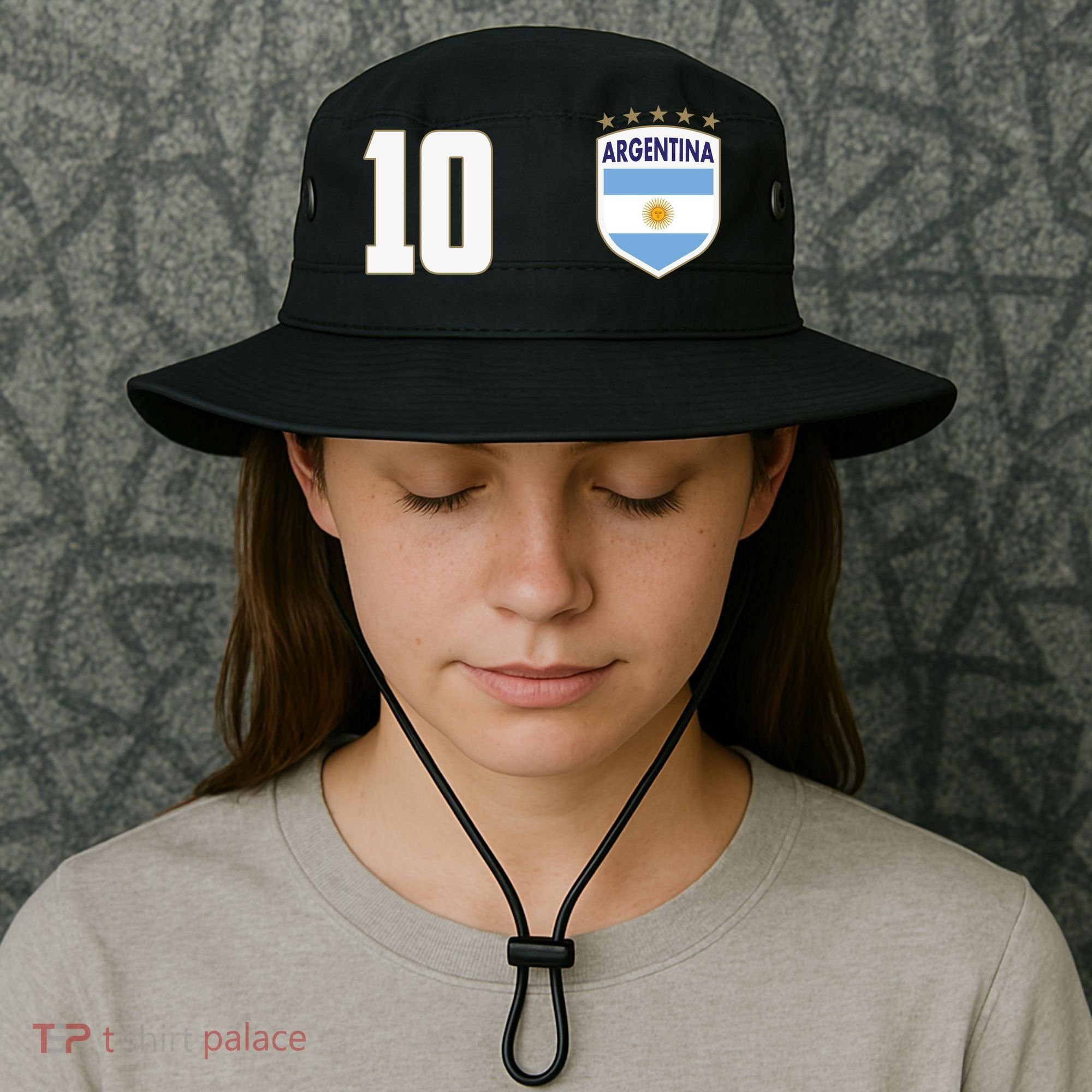 Argentina Flag Shield Logo Soccer World Cup Bucket Hat