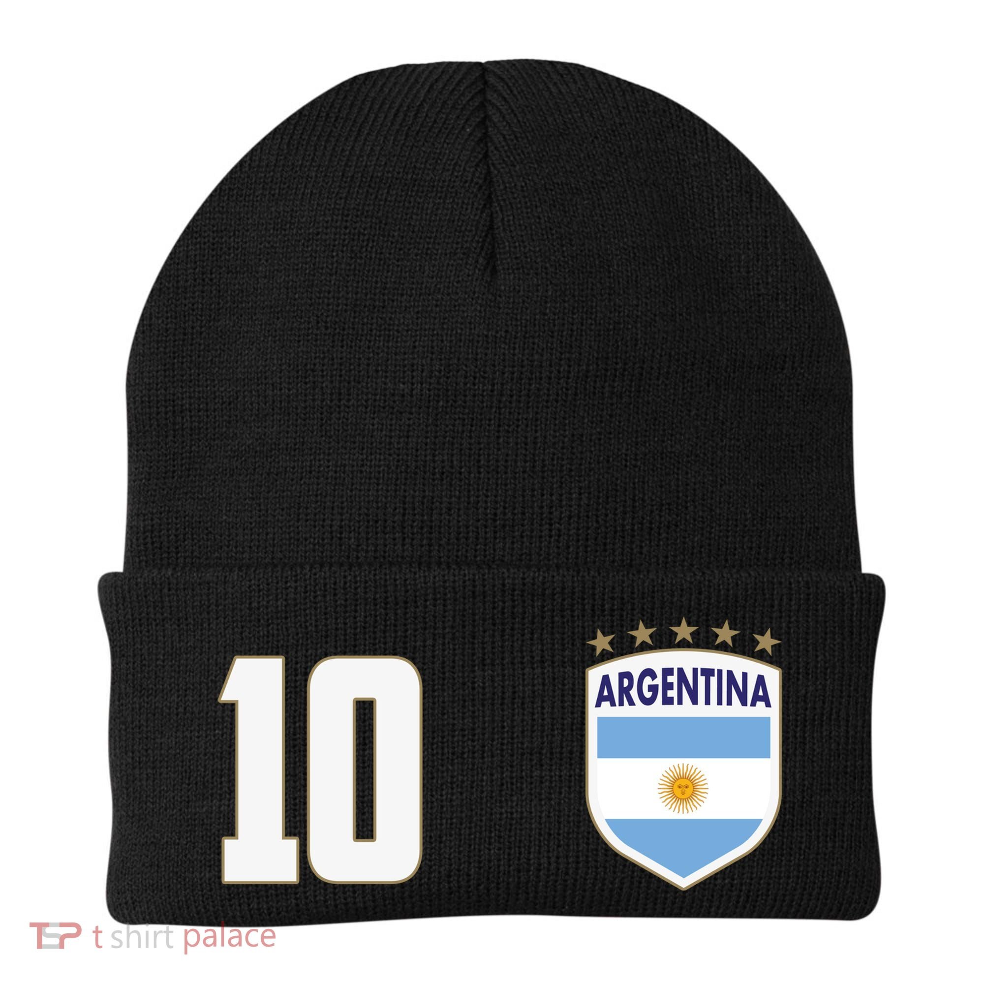 Argentina Flag Shield Logo Soccer World Cup Beanie