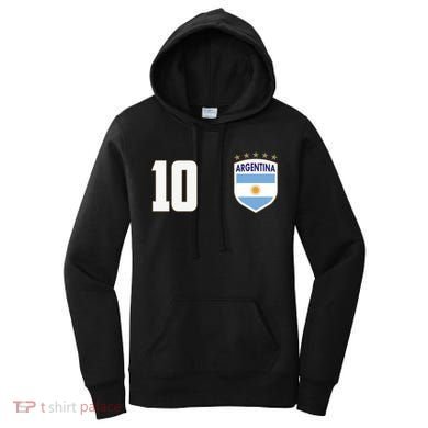 Argentina Flag Shield Logo Soccer World Cup Women's Hoodie