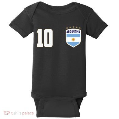 Argentina Flag Shield Logo Soccer World Cup Baby Bodysuit