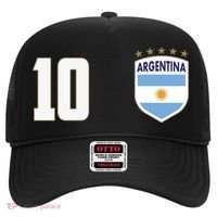 Argentina Flag Shield Logo Soccer World Cup Hat thumb 0
