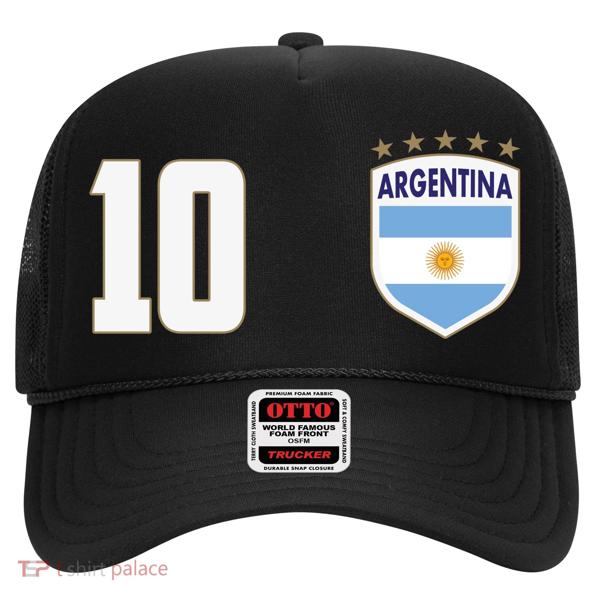 Argentina Flag Shield Logo Soccer World Cup Hat