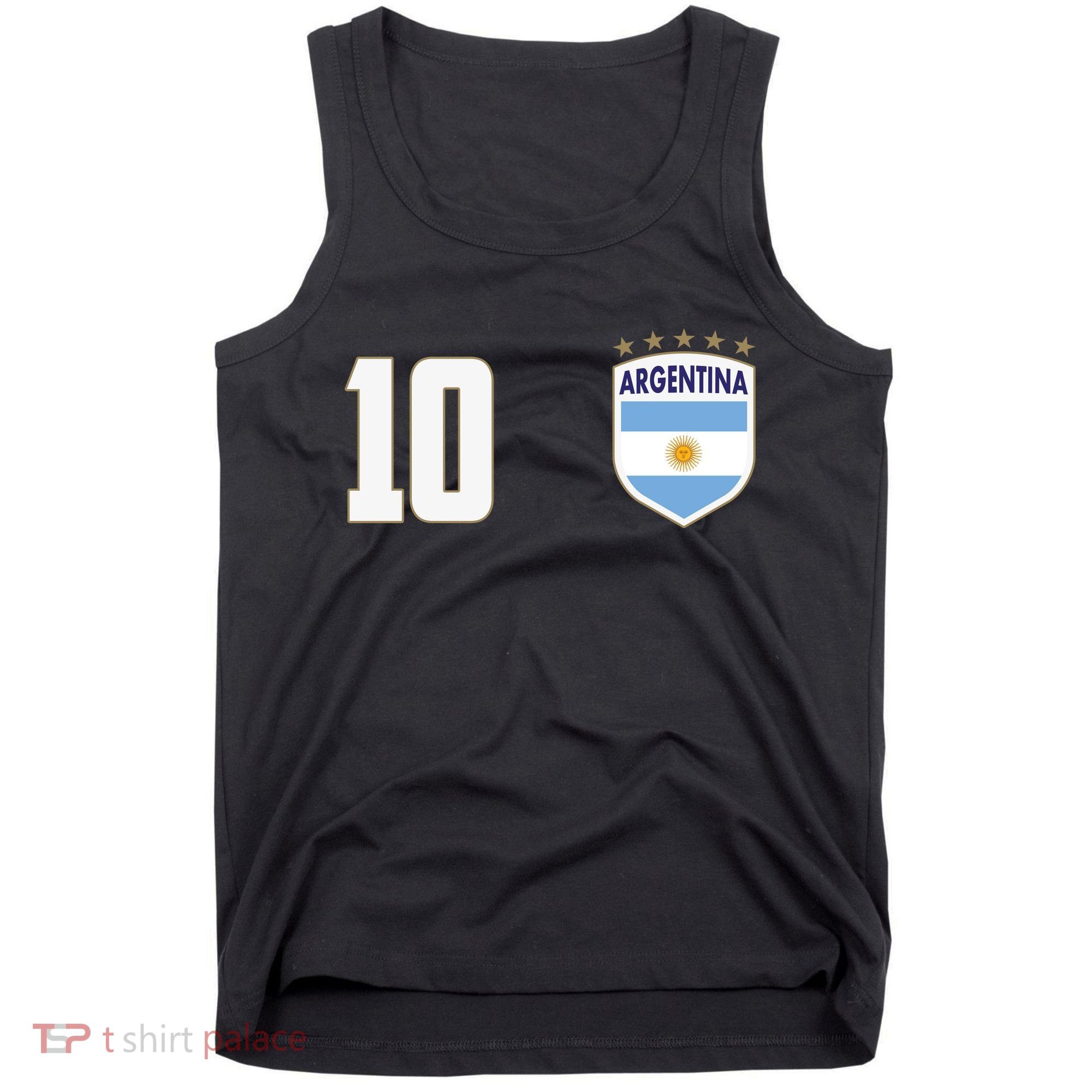 Argentina Flag Shield Logo Soccer World Cup Tank Top