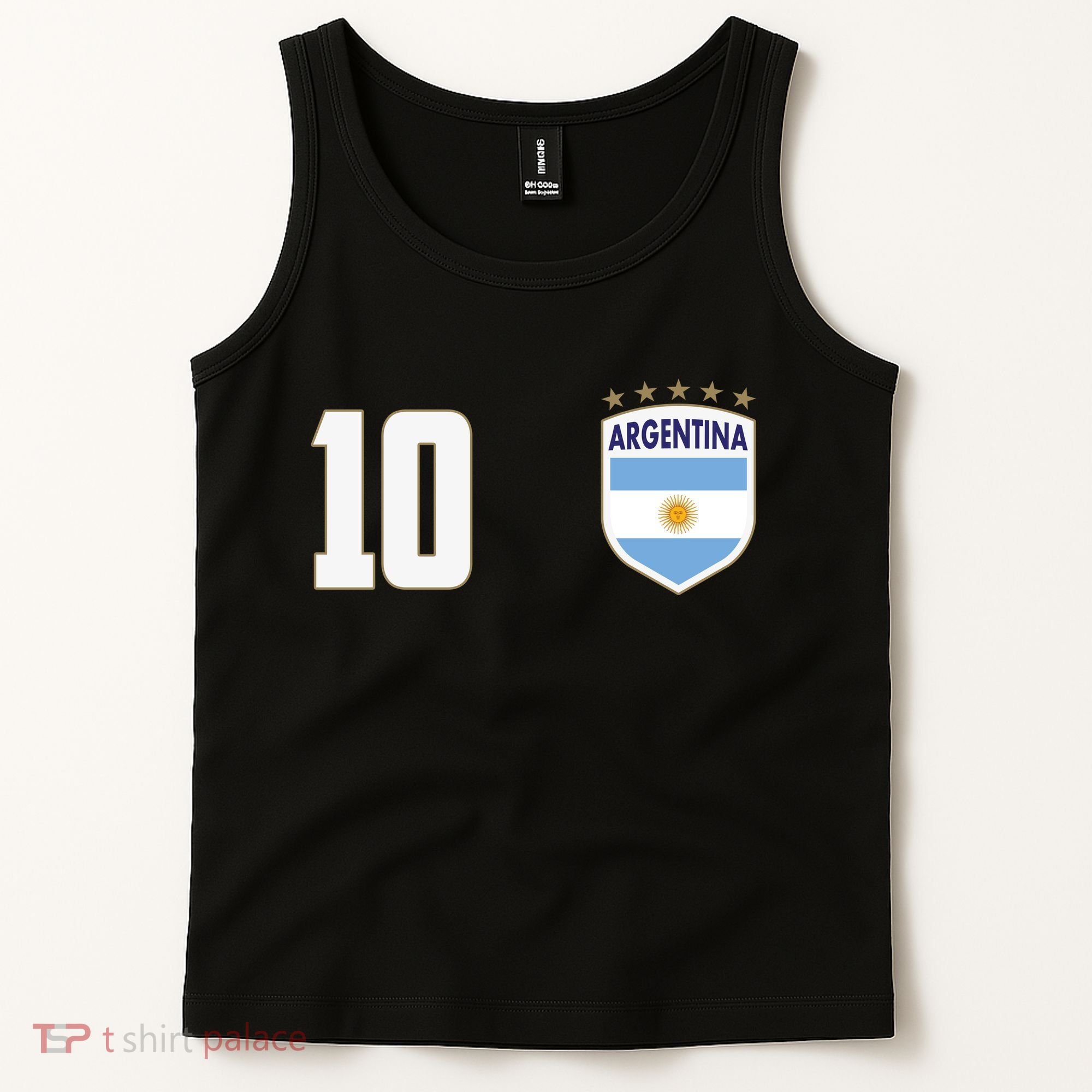 Argentina Flag Shield Logo Soccer World Cup Tank Top