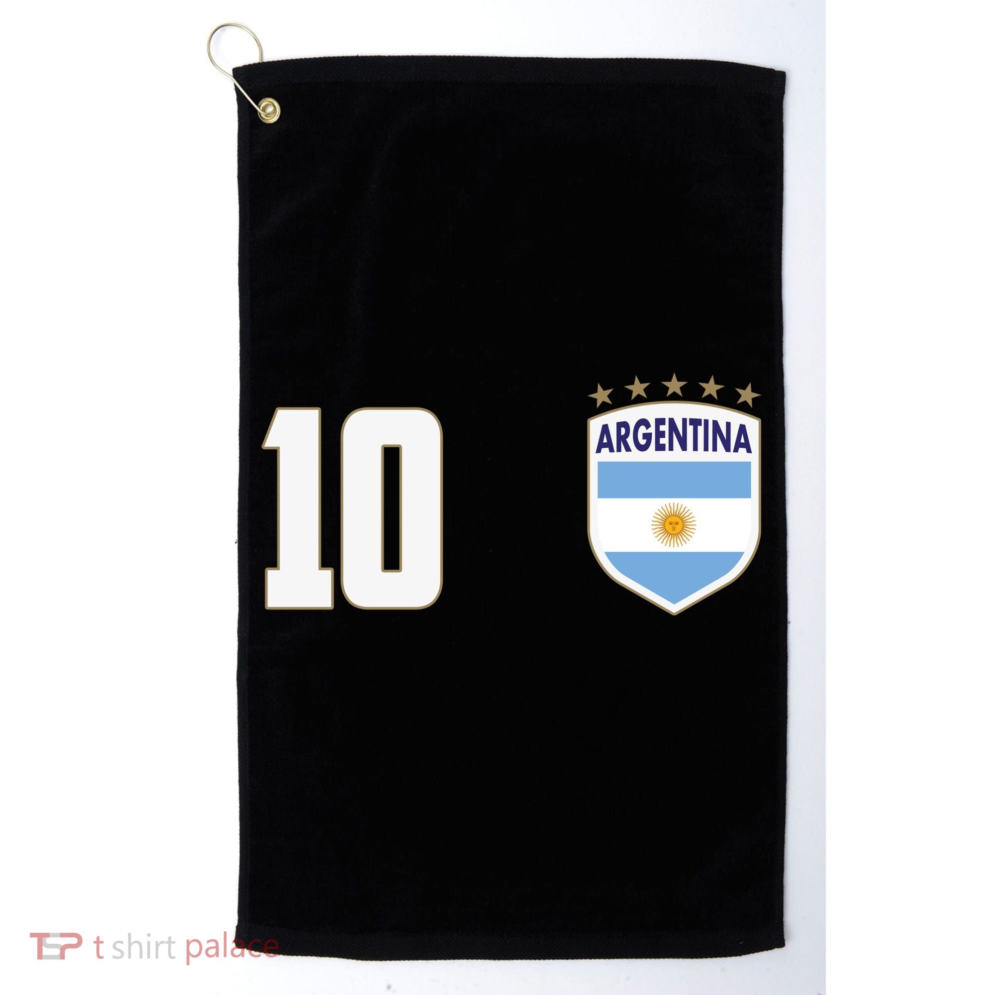 Argentina Flag Shield Logo Soccer World Cup Golf Towel