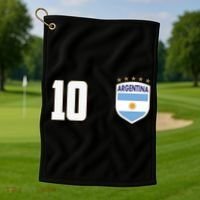 Argentina Flag Shield Logo Soccer World Cup Golf Towel thumb 1