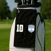 Argentina Flag Shield Logo Soccer World Cup Golf Towel thumb 2