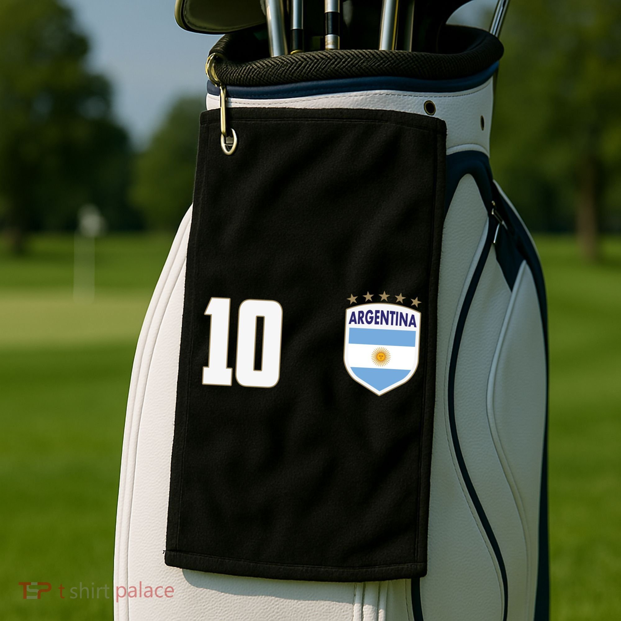 Argentina Flag Shield Logo Soccer World Cup Golf Towel