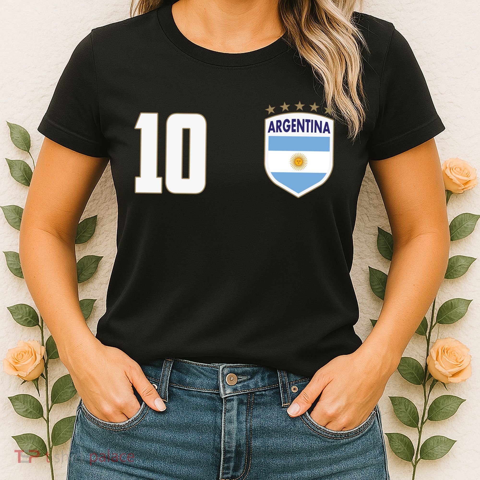 Argentina Flag Shield Logo Soccer World Cup Women's T-Shirt