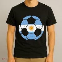 Argentina Flag Soccer Team Ball Futball T-Shirt thumb 3