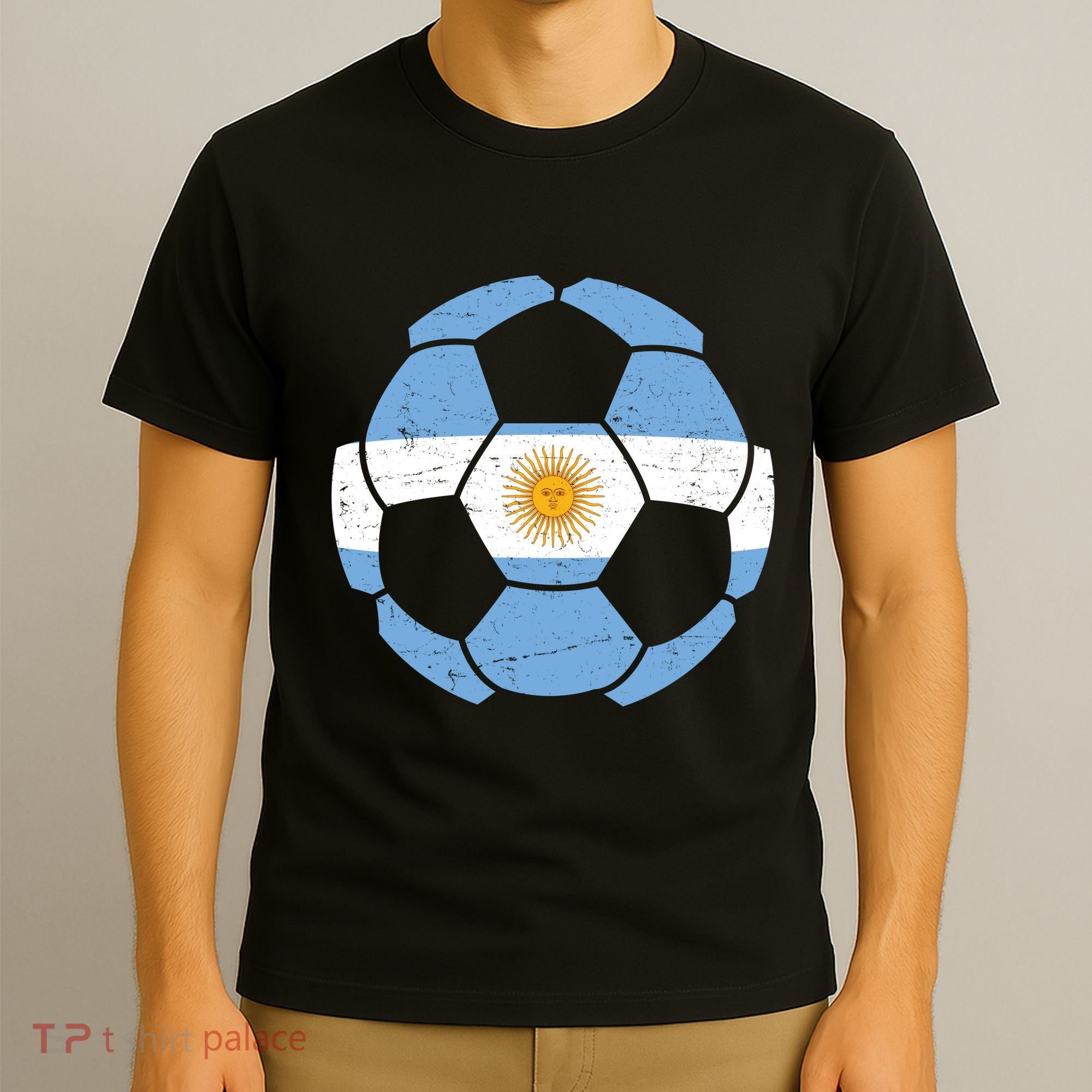 Argentina Flag Soccer Team Ball Futball T-Shirt