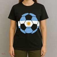 Argentina Flag Soccer Team Ball Futball T-Shirt thumb 4