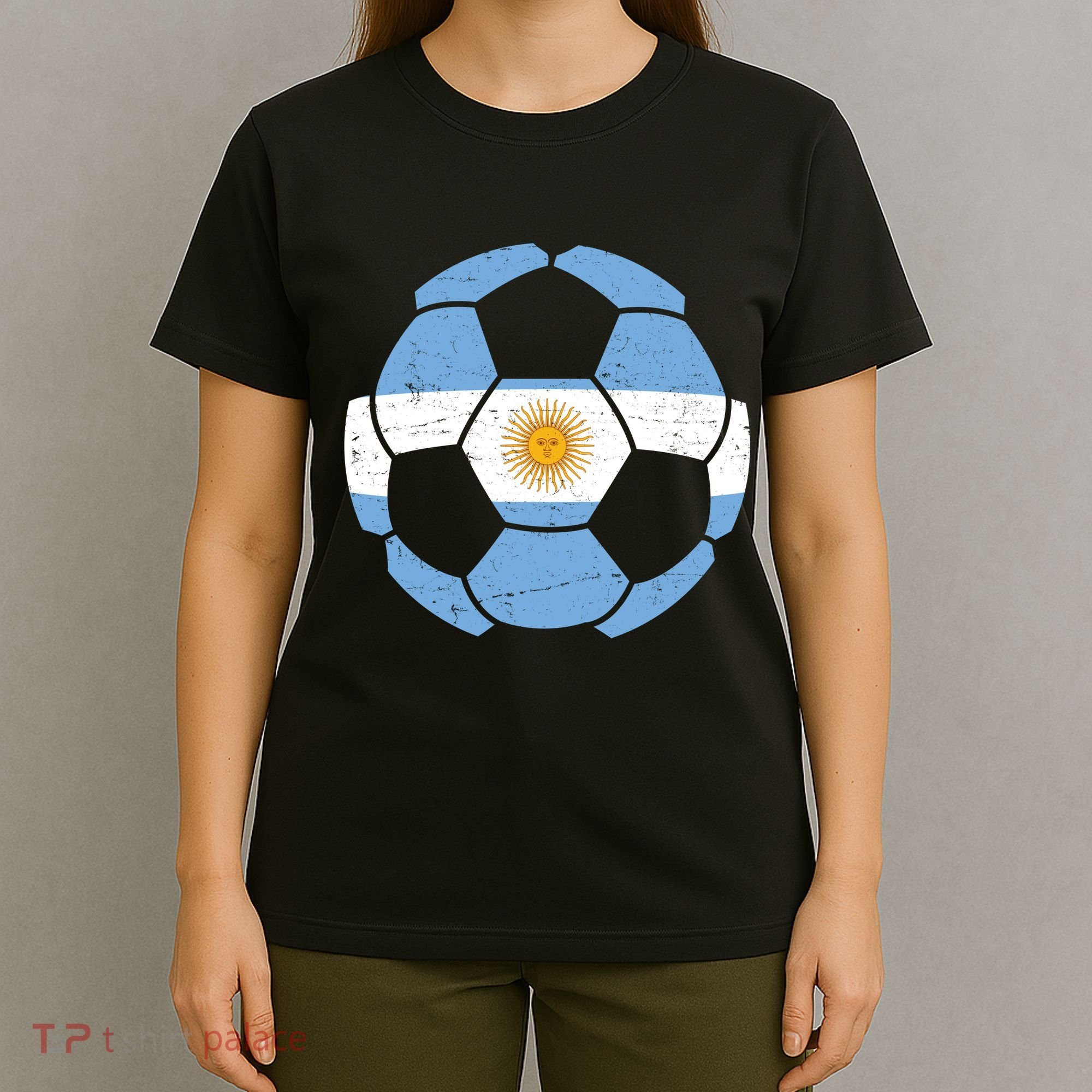 Argentina Flag Soccer Team Ball Futball T-Shirt