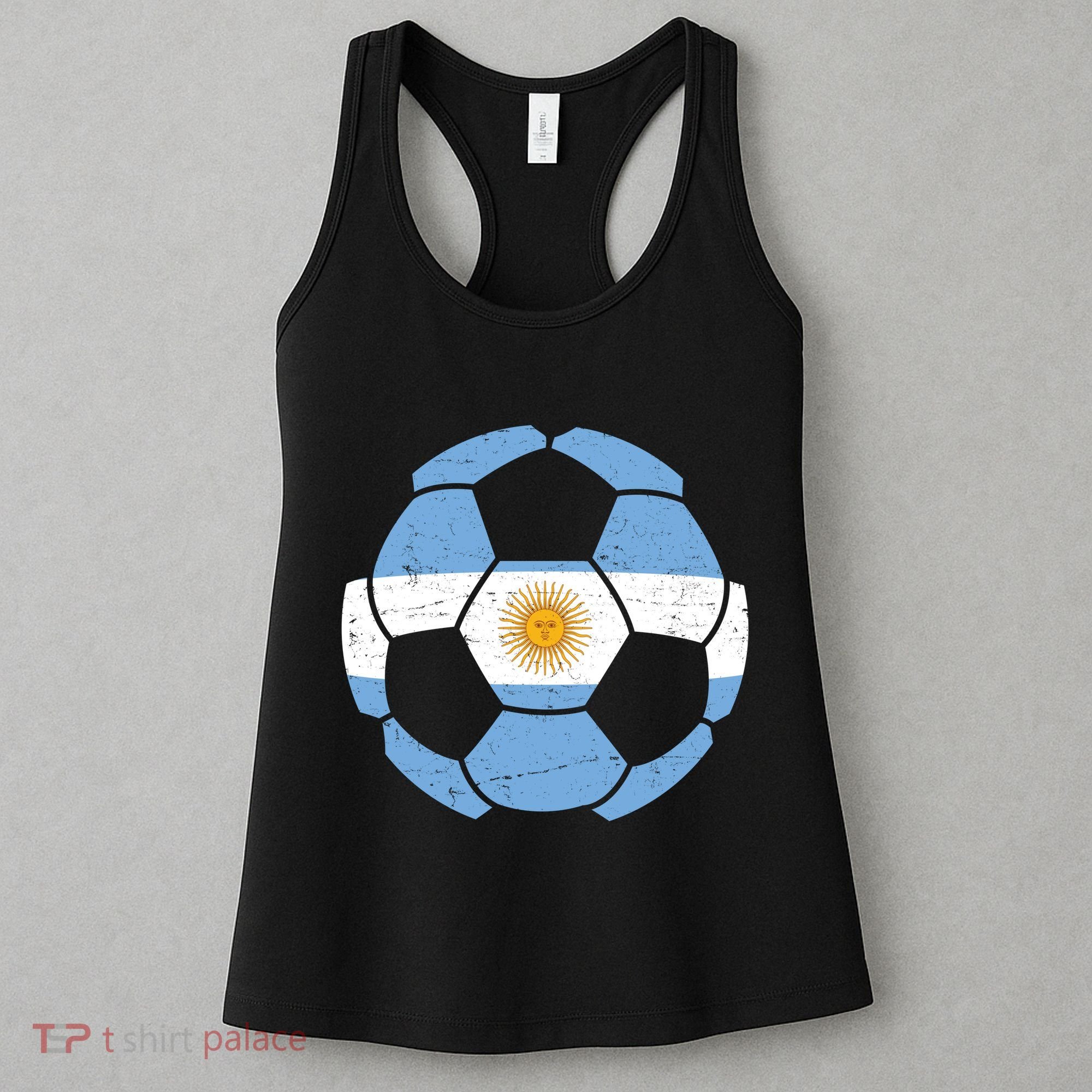 Argentina Flag Soccer Team Ball Futball Women's Tank Top