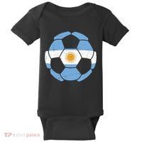 Argentina Flag Soccer Team Ball Futball Baby Bodysuit thumb 0