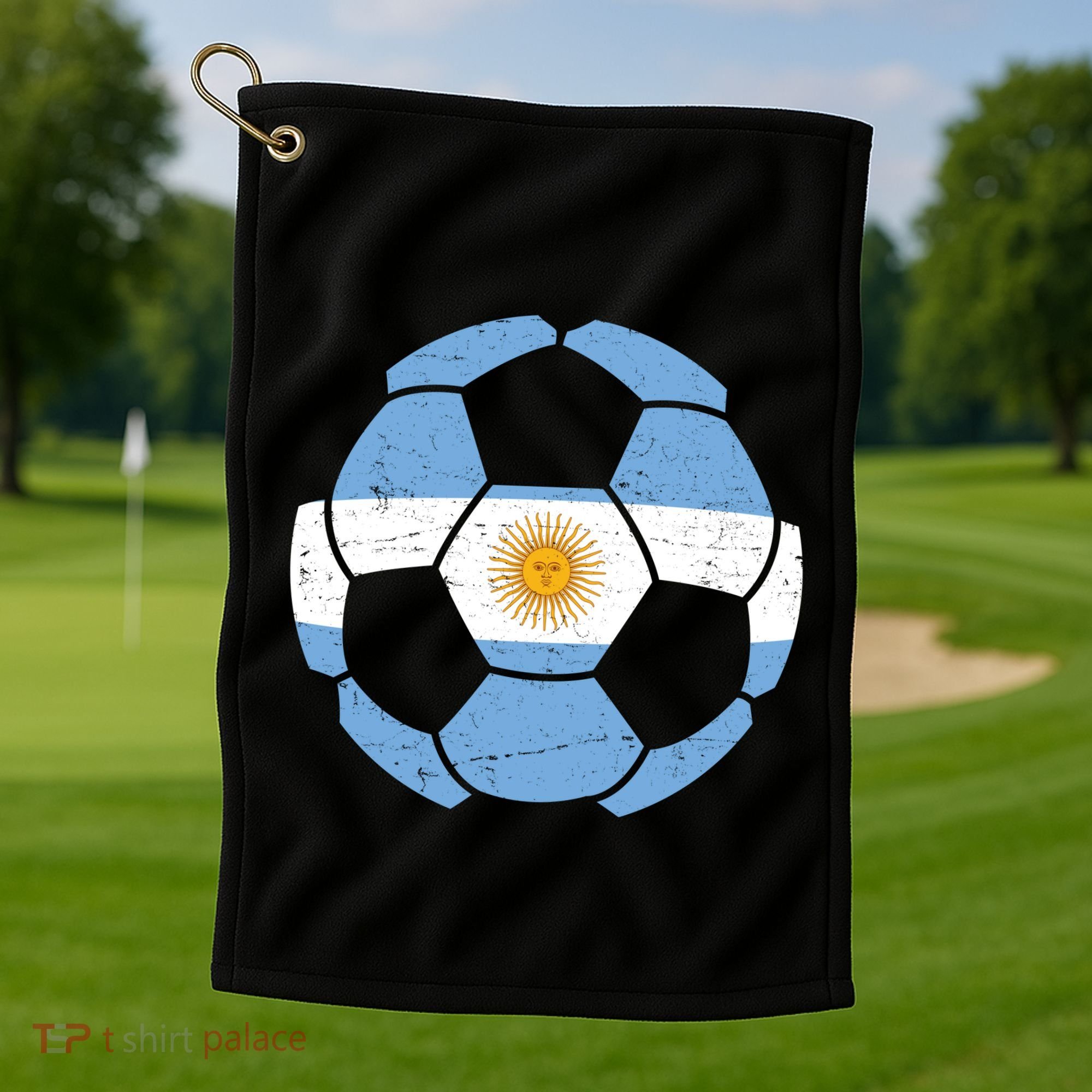 Argentina Flag Soccer Team Ball Futball Golf Towel