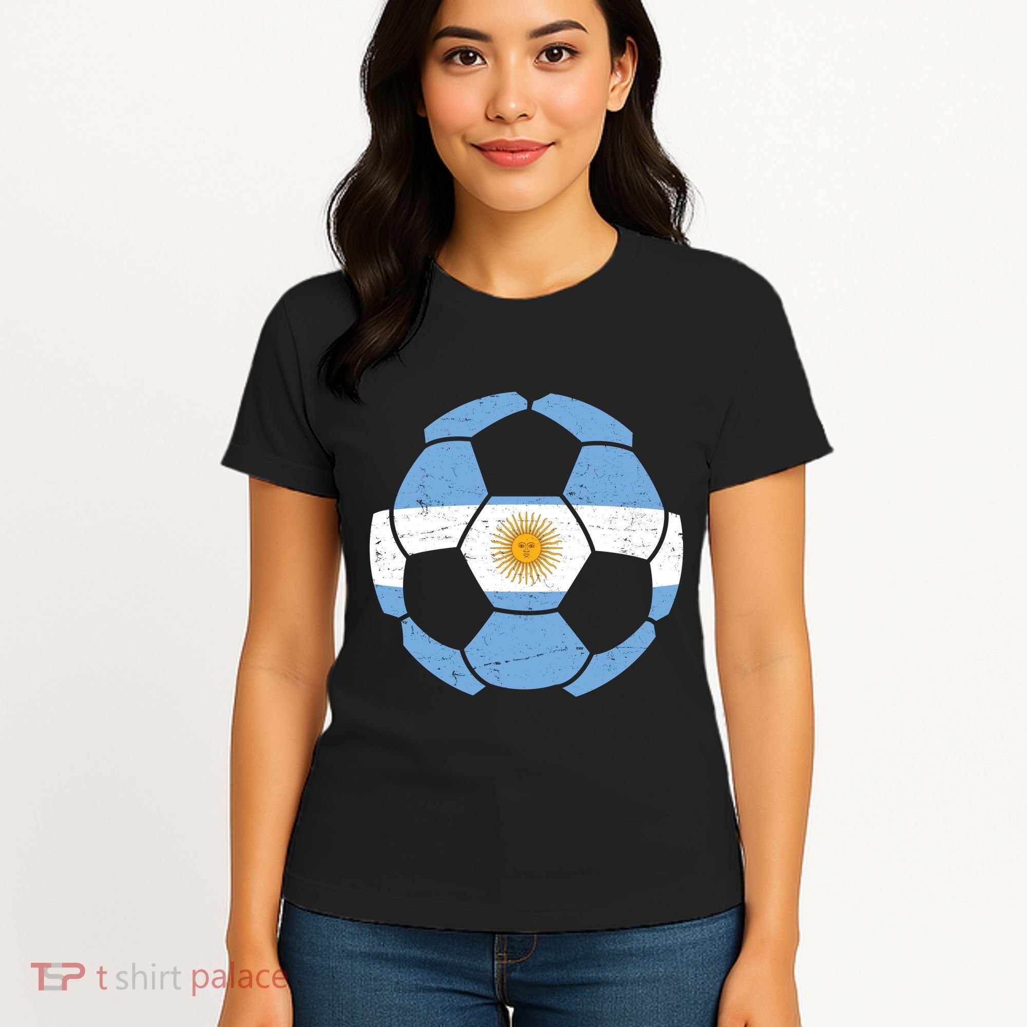 Argentina Flag Soccer Team Ball Futball Women's T-Shirt