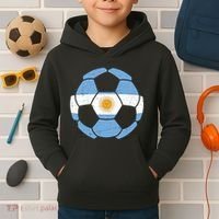 Argentina Flag Soccer Team Ball Futball Kids Hoodie thumb 2