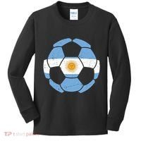 Argentina Flag Soccer Team Ball Futball Kids Long Sleeve Shirt thumb 0