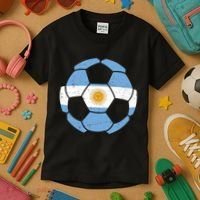 Argentina Flag Soccer Team Ball Futball Kids T-Shirt thumb 3