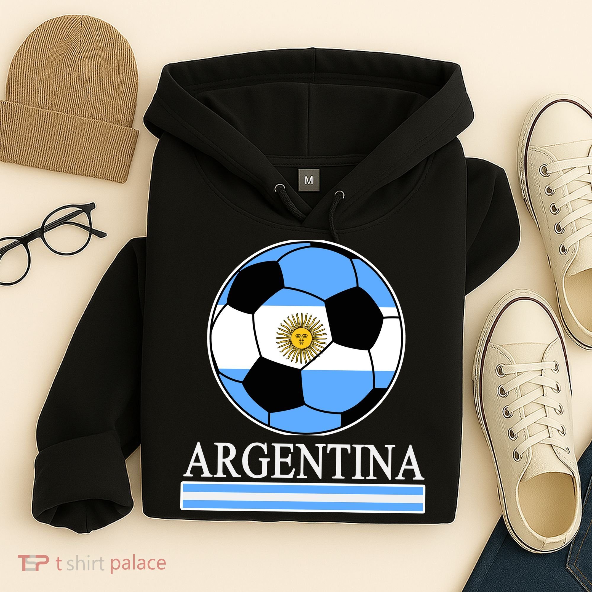Argentina Soccer Country Flag Ball Hoodie