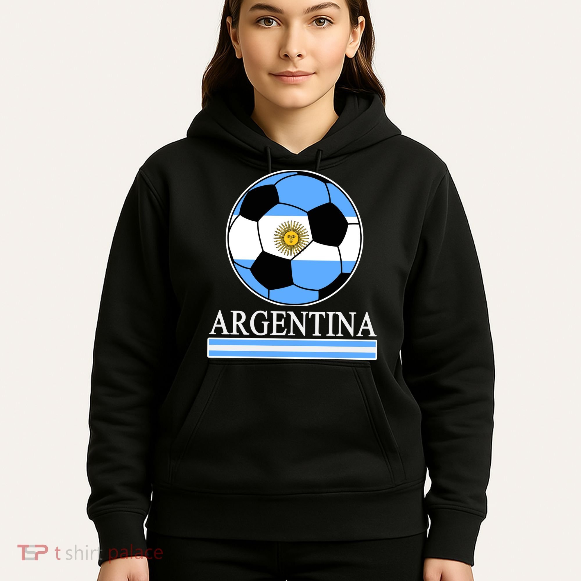 Argentina Soccer Country Flag Ball Hoodie