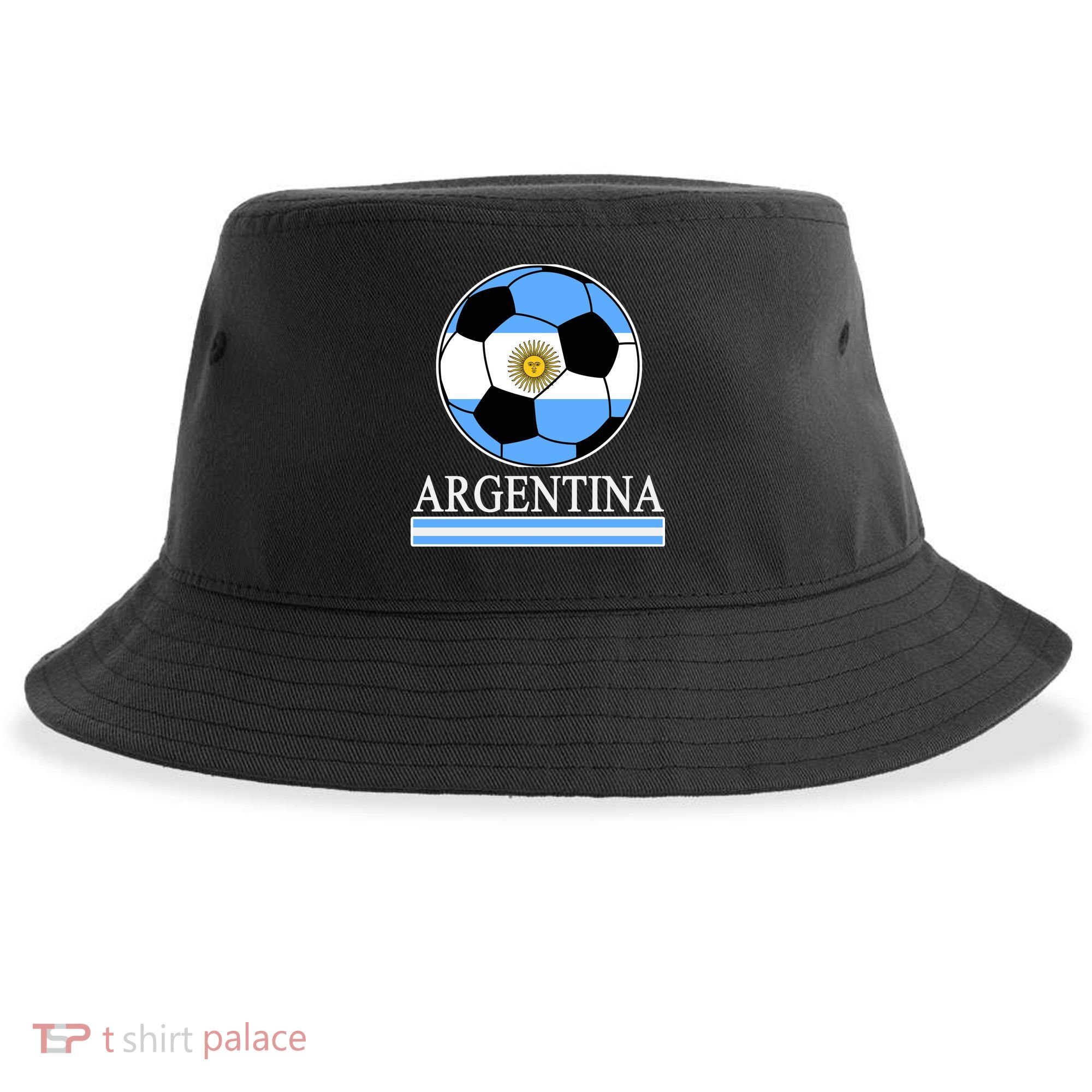 Argentina Soccer Country Flag Ball Sustainable Bucket Hat