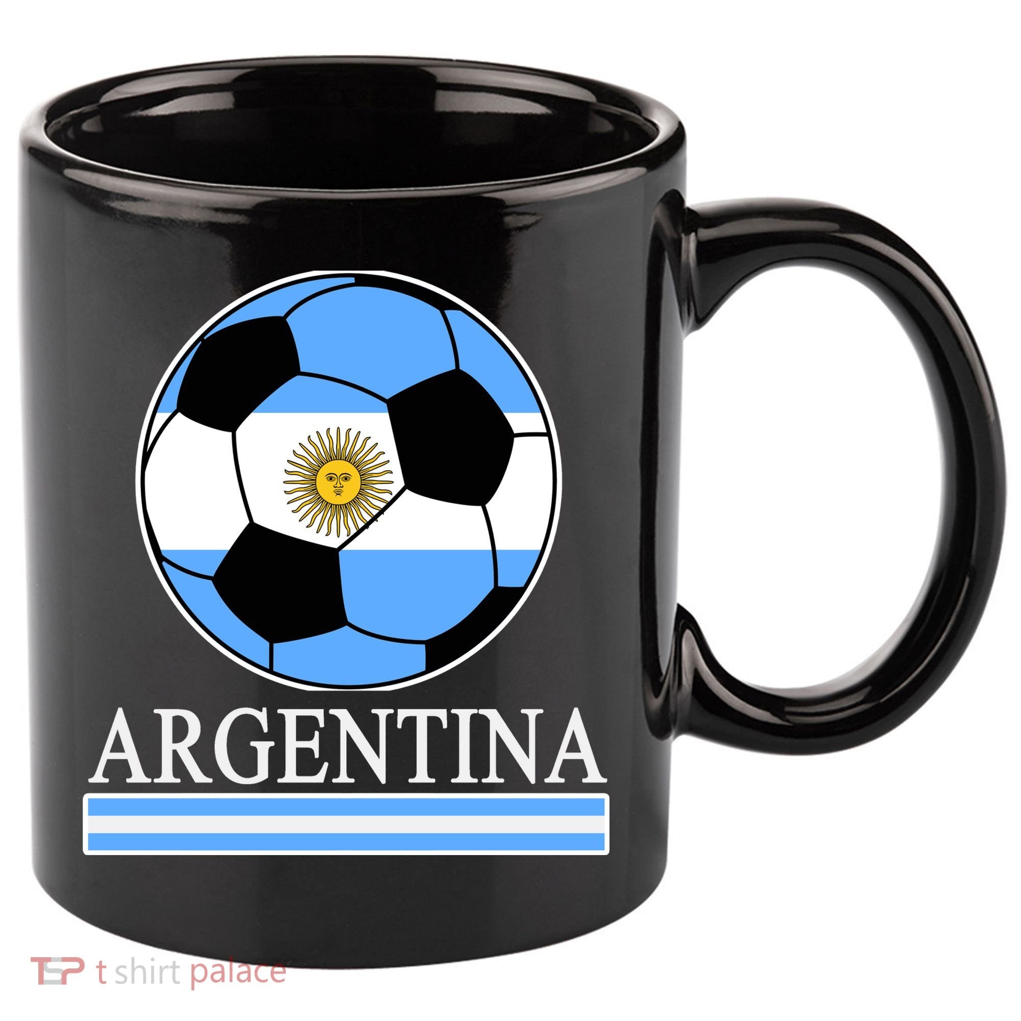 Argentina Soccer Country Flag Ball 11oz C Handle Ceramic Mug