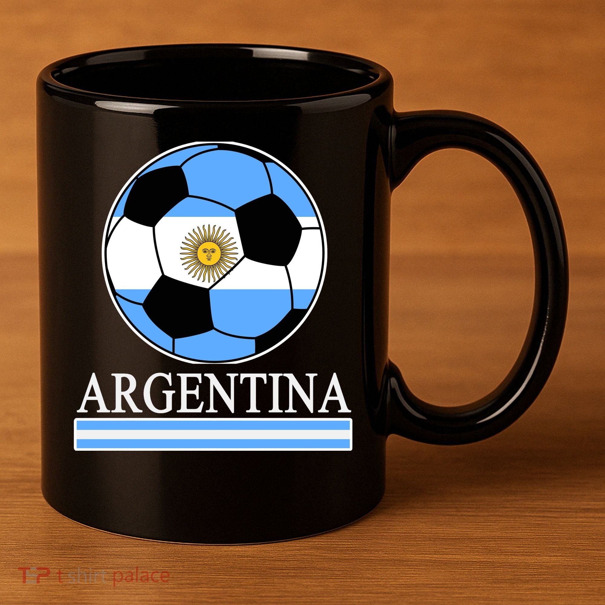 Argentina Soccer Country Flag Ball 11oz C Handle Ceramic Mug