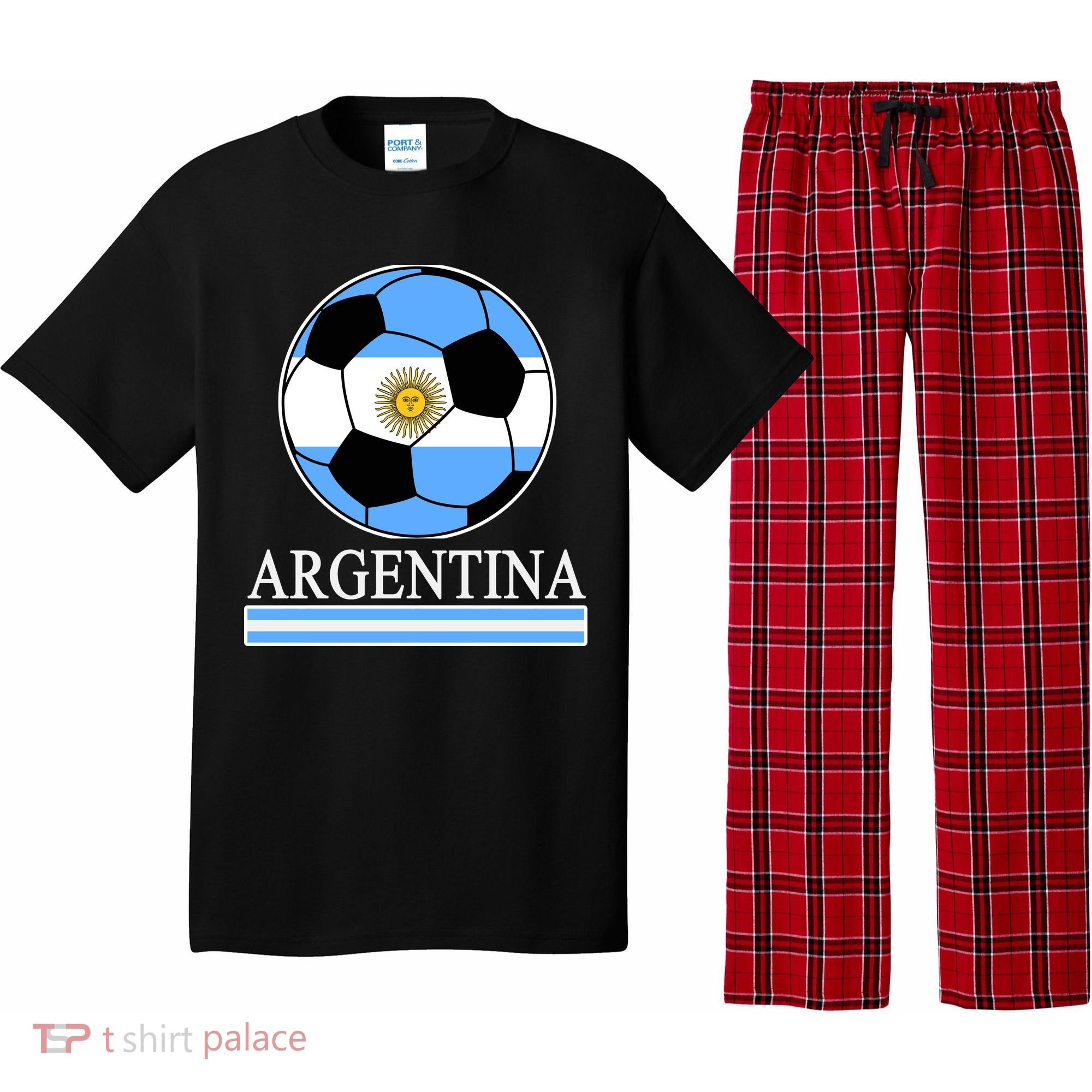 Argentina Soccer Country Flag Ball Pajama Set