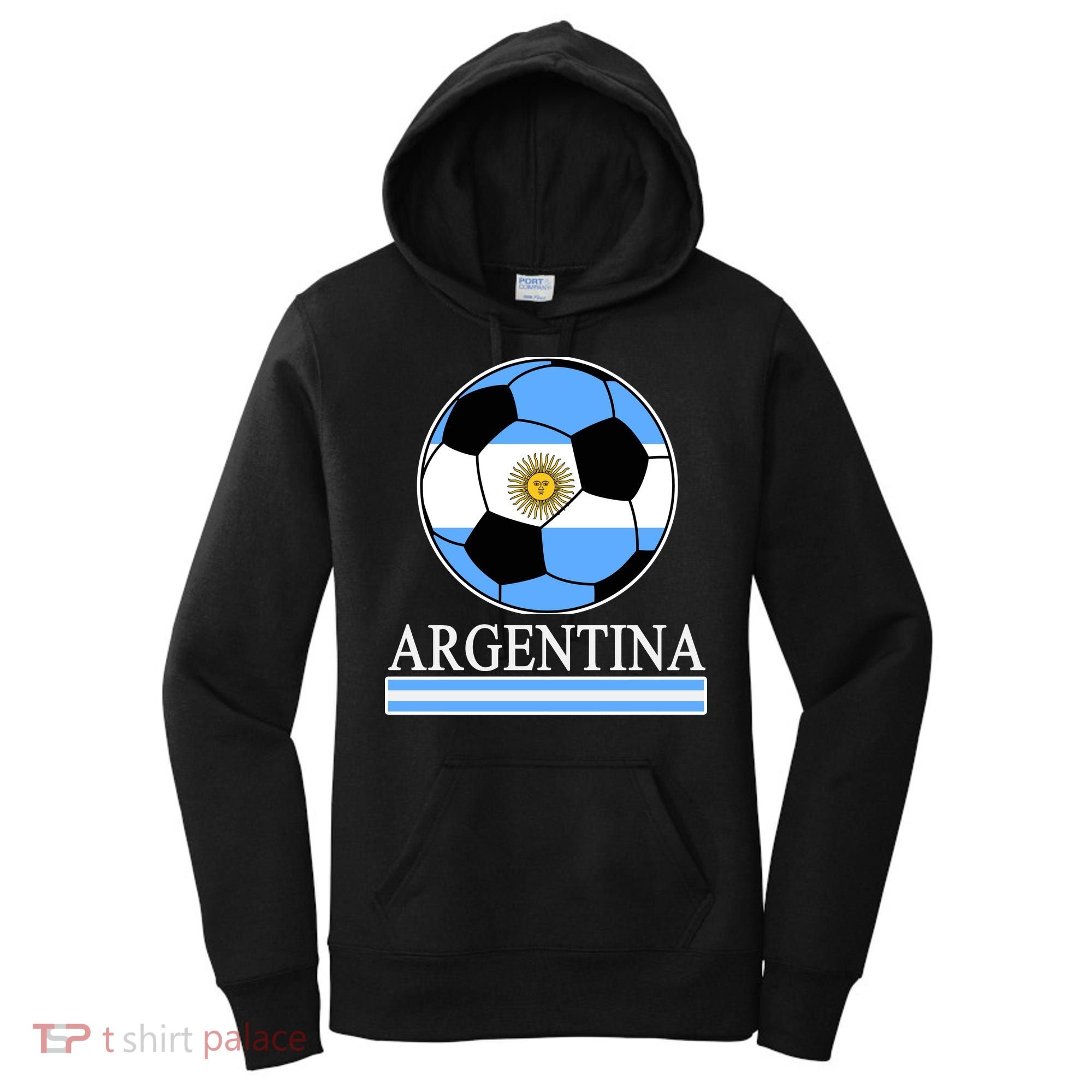 Argentina Soccer Country Flag Ball Women's Hoodie
