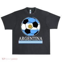 Argentina Soccer Country Flag Ball Urban Oversized Heavyweight T-Shirt thumb 0