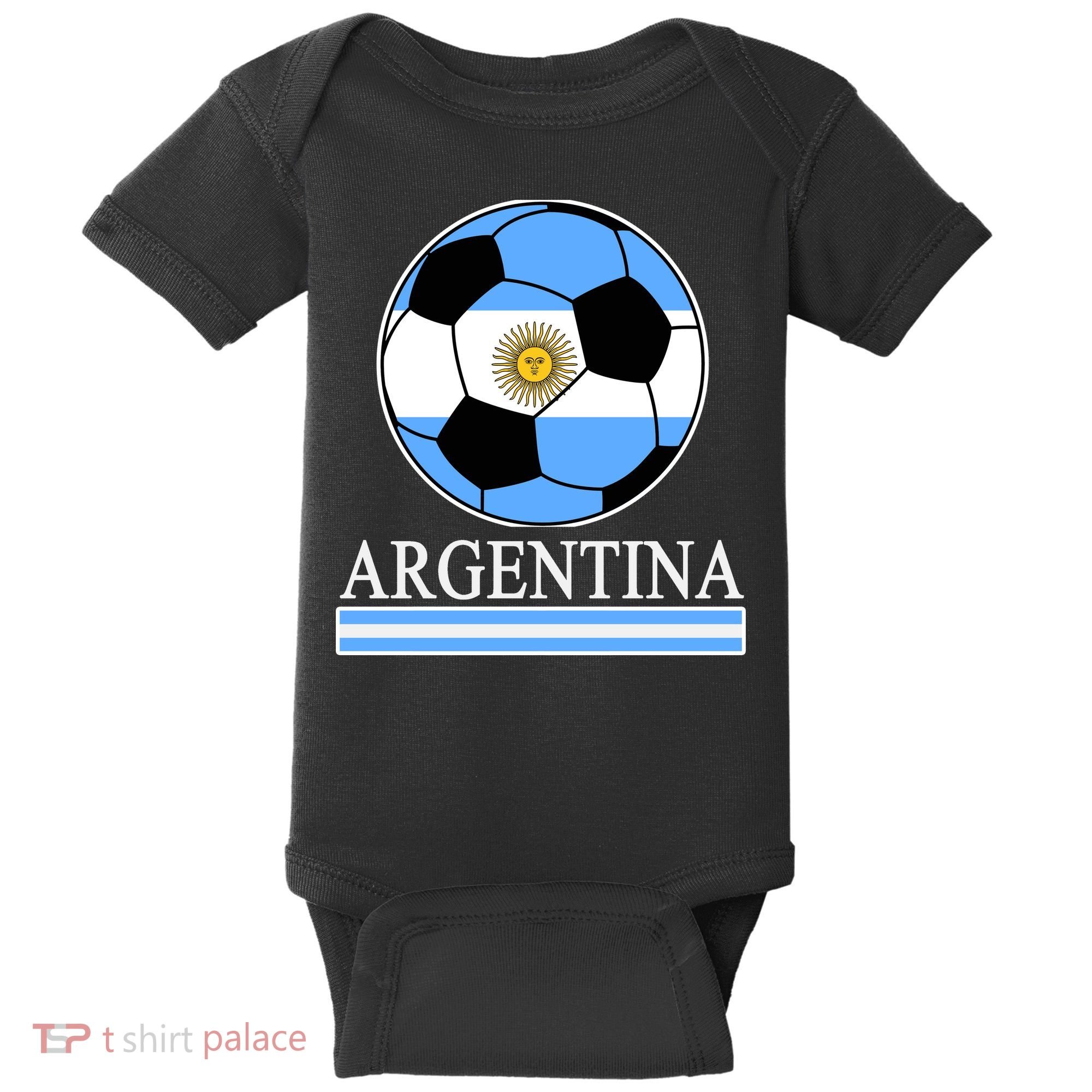 Argentina Soccer Country Flag Ball Baby Bodysuit