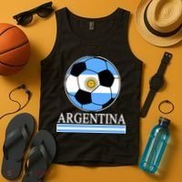 Argentina Soccer Country Flag Ball Tank Top thumb 4