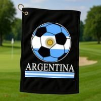Argentina Soccer Country Flag Ball Golf Towel thumb 1