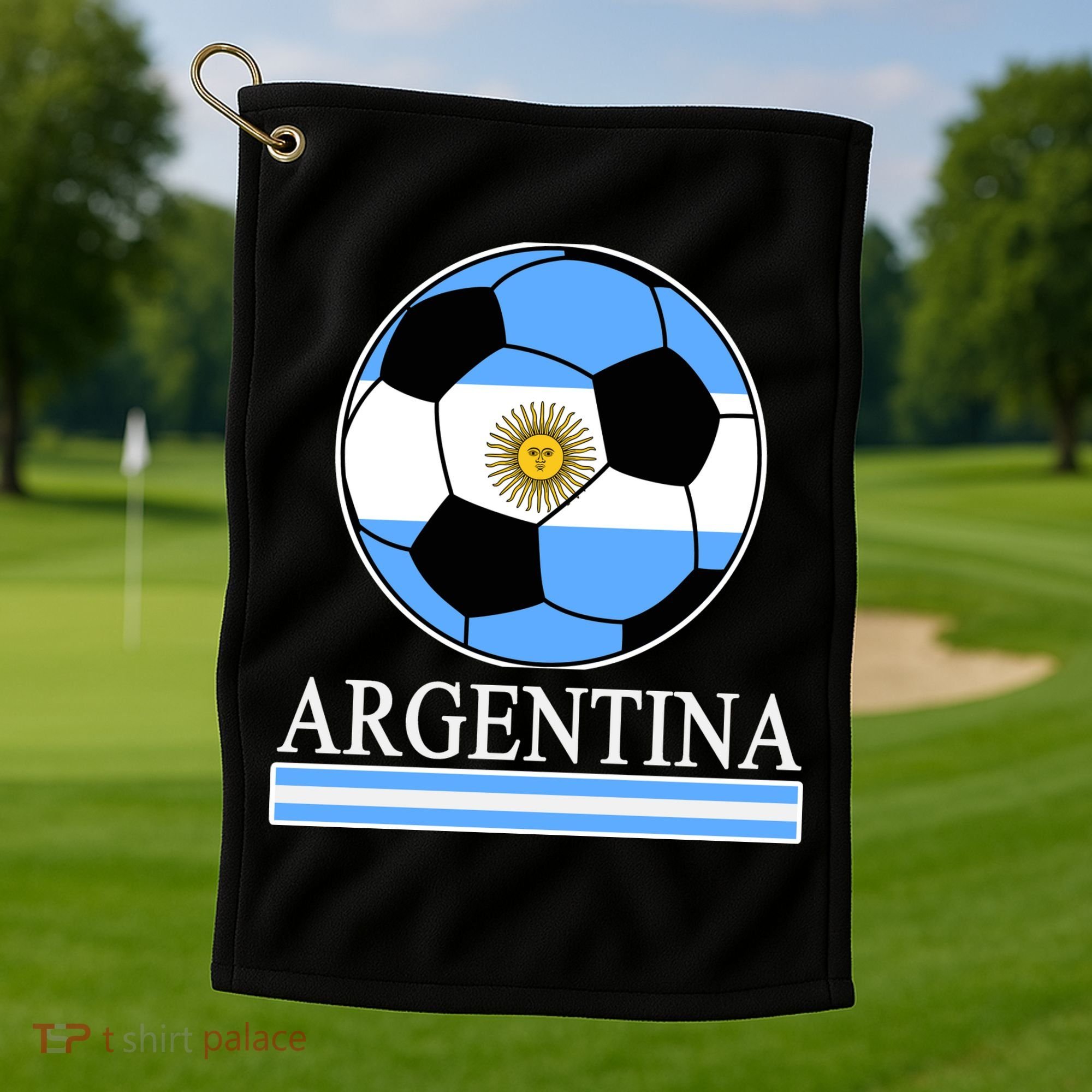 Argentina Soccer Country Flag Ball Golf Towel