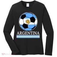 Argentina Soccer Country Flag Ball Women's Long Sleeve Shirt thumb 0