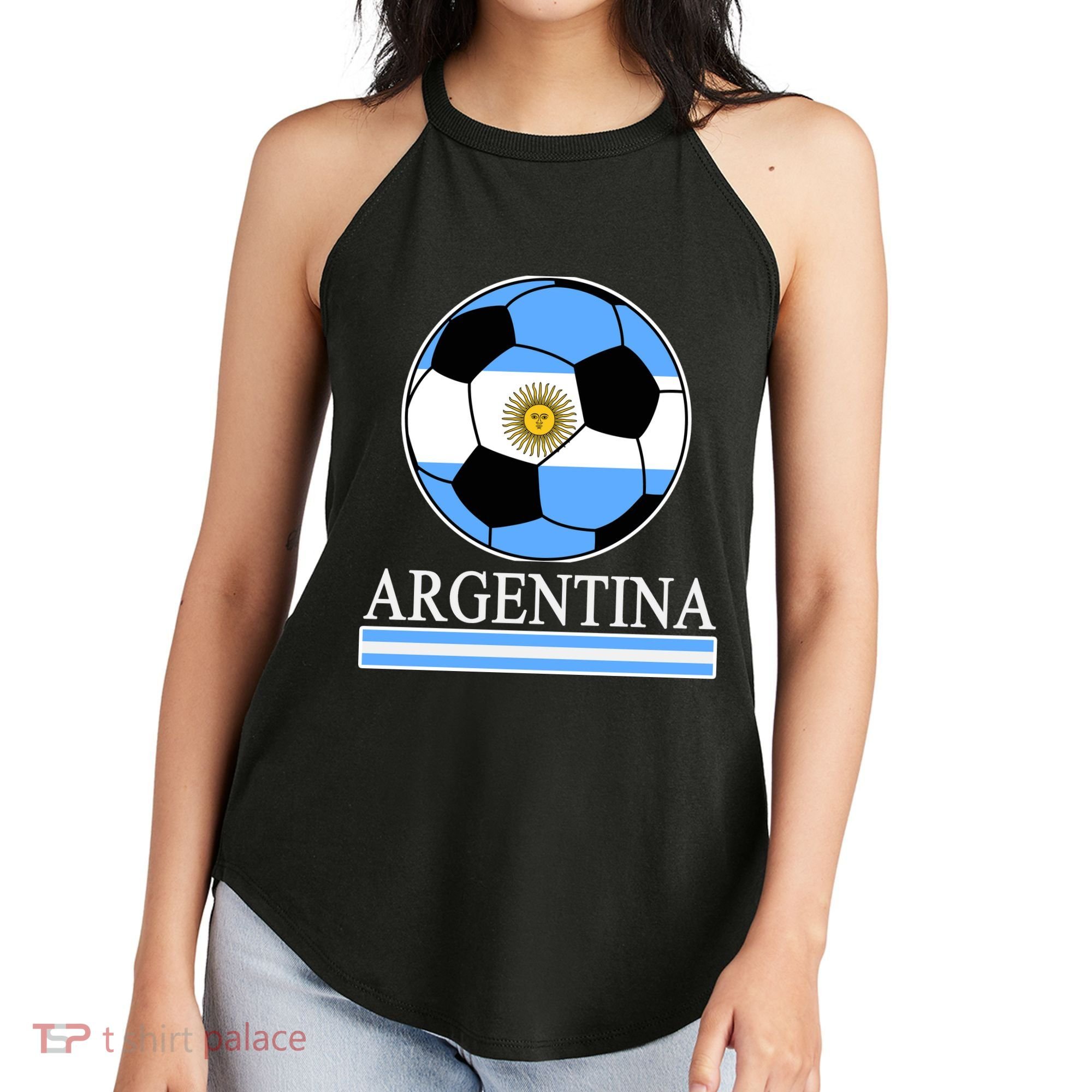 Argentina Soccer Country Flag Ball Women's Perfect Tri Rocker Tank