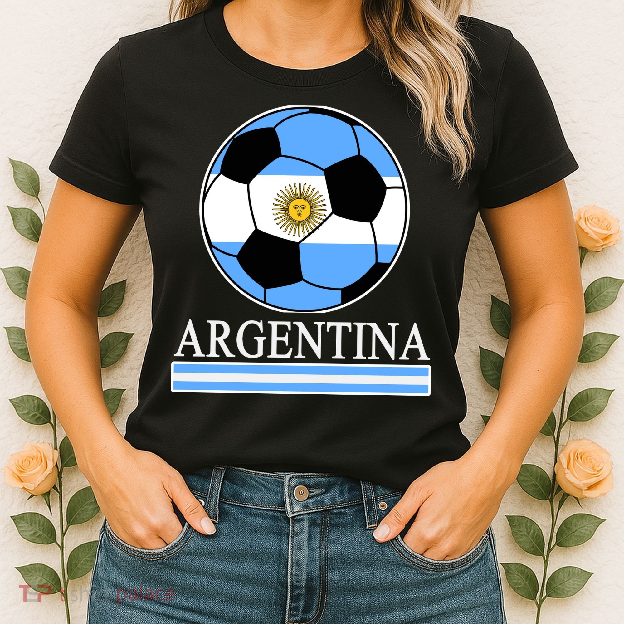 Argentina Soccer Country Flag Ball Women's T-Shirt